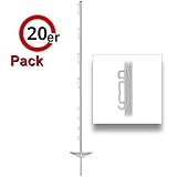 Göbel Weidezaunpfahl PP Copo GF Kunststoffpfahl 125cm 8 Bandösen 4 Seilösen mit Stahlnagel 20 St.