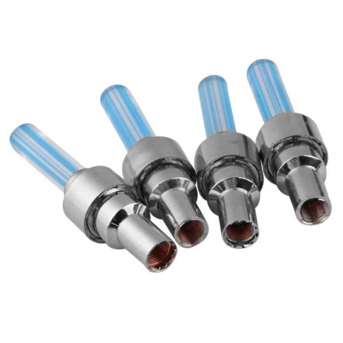 Easy Provider 4x Ventilkappen Felgenlicht Fahrrad Auto Motorrad Reifen Blau - 2