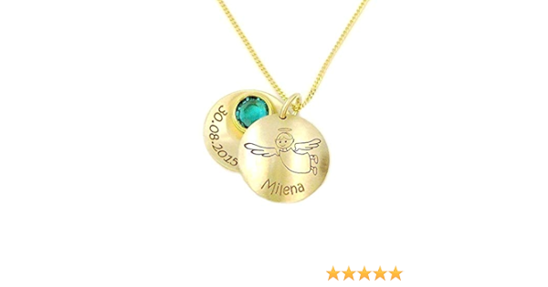 Baby Silber Kette Gold 333 Namen Gravur Taufring Safir Mit Schutzengel Gottes Segen Taufe
