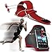 Produktbild ( Red + Earphone ) Asus Zenfone 2 Deluxe ZE551ML High Quality Fitted Sports Armbands Running Bike Cycling Gym Jogging Ridding Arm Band case Cover With case High Quality Fitted in Ear Buds Stereo Hands Free Headphones Headset with Built in Microphone Mic and On-Off Button by i-Tronixs