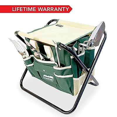 GardenHome Tabouret de Jardinage Pliable avec 5 Outils de Jardinage