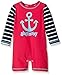 Hatley Baby-Boys Infant Boy Rash Guard-Graphic Anchors Trunks, Multicoloured (Red), 12-18 Months