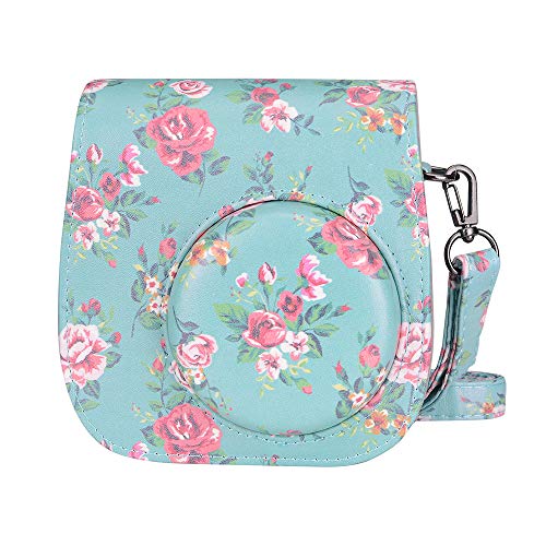 Goocor PU Cuero Instax Mini 8 Carcasa de La Cámara para Fujifilm Instax Mini 8 / Mini 8 + / Mini 9 Cámara Instantánea con Correa Ajustable (Peonía)