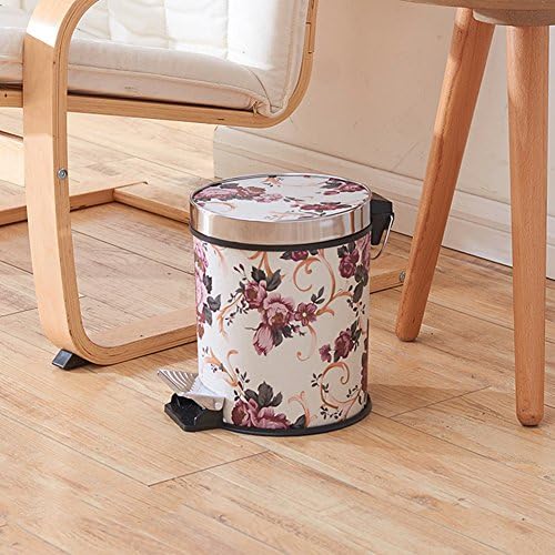 Pedal waste bin,Garbage bin kitchen bathroom trash can round waste bucket with lid-L