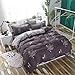 Produktbild SHJIA Weiche Tröster Bettwäsche-Sets Bettwäsche Kissenbezug Gedruckt Polyester Bettbezug Set Volle Königin King Size Deep Purple 220x240cm