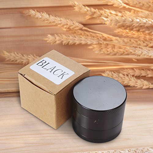 edealing (TM) Mini 4 Schichten Legierung Metall Tabak Crusher Hand Muller Smoke Herbal-Kraut-Schleifer (Schwarz) - 9