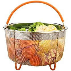 Panier À Vapeur en Inox Avec Poignée en Silicon pour Cuisson Vapeur Multifonction Accessoires Cookeo pour Autocuiseur Compatible