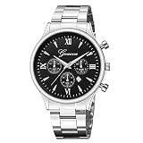 Juliyues Herren Uhren Wasserdicht Rostfreier Stahl Luxusuhr Datum Analog Quartz Uhr Herren Geschäft Edelstahl Armbanduhr-Armband