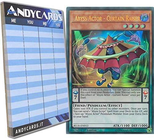 Yu-Gi-Oh! - ABYSS ACTOR - CURTAIN RAISER - Ultra Rare BLLR-EN012 in ENGLISH + Andycards Scorepad