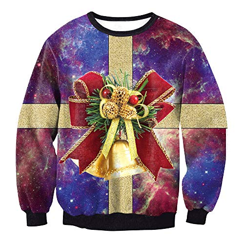 Preisvergleich Produktbild Sannysis Weihnachten Weihnachtspulli Sweater Damen Sweatshirt Pullover Merry Christmas Rentier Weihnachtspullover 3D Lässig Druck Sport Langarmshirt