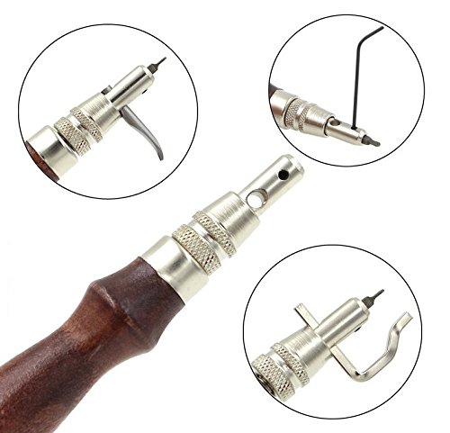 BTSKY 5 in 1 DIY Lederhand Nahtversenker / Lederhobel mit Parallelanschlag Leder Werkzeug Einstellbare Stitching Groover Crease Rillenzieher Kantenzieher - 4