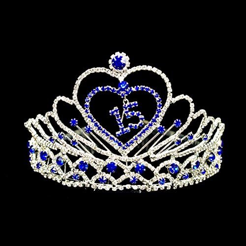Bride To Be Lace Sash/Rhinestones Bridal Crown For Wedding/Prom/Party Sash Headpiece Jewelry (Sapphire Crown)
