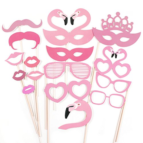 31tlg. Flamingo Foto Verkleidung Photo Booth Props Maske Baby Hochzeit Party Geburtstag Fotorequisiten Fotoautomaten Partymitbring - 7