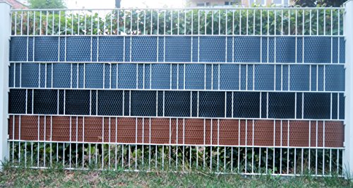 workingHOUSE Polyrattan-Sichtschutzstreifen, Sichtschutz für Doppelstabmatten Zaun, 19 x 250 cm (Schwarz) - 6