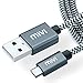 Mivi 6ft long Nylon Tough Micro USB Cable with charging speeds up to 2.4Amps (Black) RS.399.00