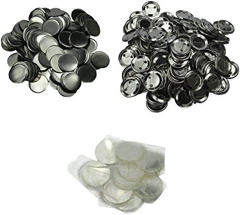 500 Sets1-1/4 Inches &amp; 32mm Blank Round Metal-Back Button &amp; Badge Components With Pin Button Supply … (1-1/4 Inch(32mm))