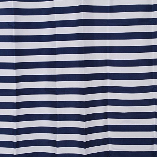 Extralange verdicken Mildew festes Polyestergewebe Duschvorhang mit 12 Haken, Blau glückliche Vogel-Muster 200x200cm - 4