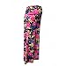 Women's Maternity Rose Print Palazzo Trousers - Black/Pink Pattern 10