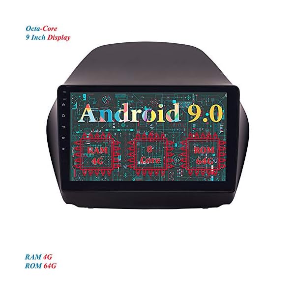 XISEDO 1 Din 9 Zoll Android 9.0 Autoradio 8 Core RAM 4G ROM 64G In-Dash Car Radio Multitouch-Bildschirm Autonavigation für Hyundai IX35 (2010-2014)