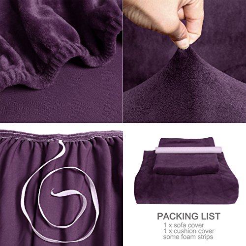 sourcingmap® Lila L-Form Strecken Sofabezüge Abdeckung Couch Schutzhüllen für 1 2 3 Sitzer - 2