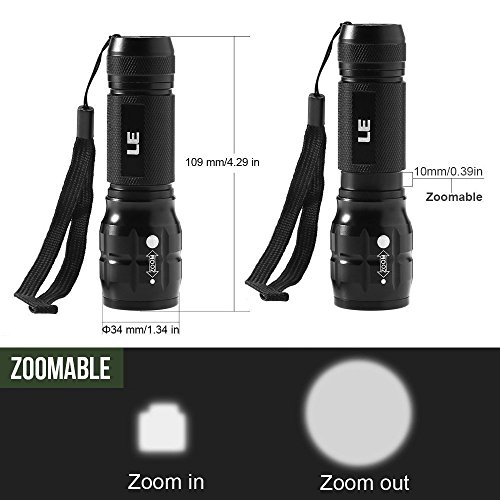 LE 2er Taschenlampe Set led Notfallleuchte 3x AAA Batterien Inkl. 3 Modi Wasserdicht taschenlampe campinglampe - 4