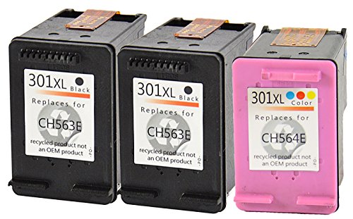 3 Druckerpatronen black 2x + color 1x kompatibel für HP 301 XL 301XL für HP Deskjet 1050 2050 2540 3050 Envy 4500 - 2