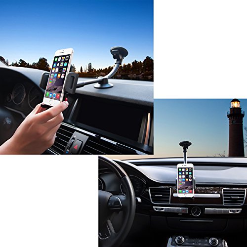 Multi Angolo Cellulare Supporto da auto auto camion con giunto sferico per Smartphone parabrezza Long Arm 360Â gradi Umdrehbar, per iPhone, Samsung Galaxy S8, HTC, e altri smartphone