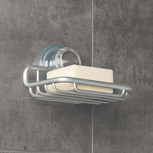 InterDesign 20110EU Metro Rostfreie Aluminium Turn-N-Lock-Saugnapf Seifenschale für Bad Dusche, Metall, silber, 14,15 x 11,33 x 8,92 cm - 2