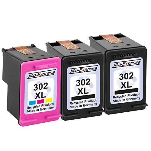 PlatinumSerie® Set 3x Druckerpatrone remanufactured für HP 302 XL Black & Color mit Füllstandsanzeige und 145% mehr Inhalt! Für HP OfficeJet 4650 4650 Series 4654 4655 4656 4657 4658 - 2