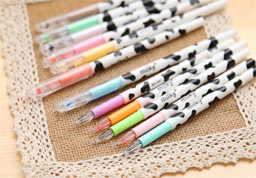 Affe 12  pcs Cute Diamond Bol  grafo de gel Milky Vaca Coreano De Escritura Bol  grafos kawaii papeler  a material escolar oficina escuela suministros