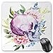 Produktbild HYYCLS Skull Mauspads, Watercolor Abstract Dead Human Head with Floral Details Leaves Buds Flowers Print, Standard Size Rectangle Non-Slip Rubber Mousepad, Multicolor