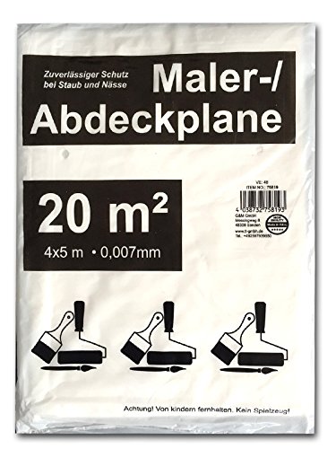 10x Maler Abdeckplane 4m x 5m 7my | Abdeckfolie | Malerplane | Malerfolie - 2