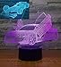 Produktbild SJSF L 2 Acrylplatten 3D Racing Auto Lampe, USB Power 7 Farben Amazing Optical Illusion 3D wachsen LED Lampe Formen Kinder Schlafzimmer Nacht Licht,7colors+Touch