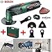 Produktbild BOSCH Multitool Multifunktionswerkzeug PMF 220 CE - inklusive BIM Segmentsägeblatt für Holz und Metall, HCS Tauchsägeblatt, Schleifplatte, Schleifpapier, Koffer und 4-tlg. BOSCH Fliesen-Spezial-Zubehörset