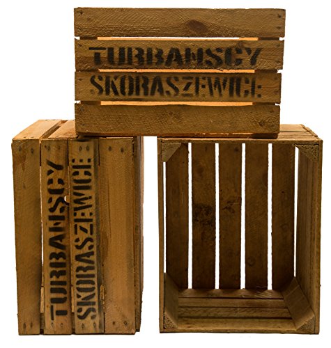 3er set massive Obstkiste Apfelkiste Weinkiste aus dem Alten Land +++ 49 x 42 x 31 cm (GEBRAUCHT MIT AUFSCHRIFT „TS“) - 2