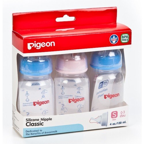 Feeding Bottle Pigeon Model RPP 4Oz. + Classic Nipple Size S Pack 3