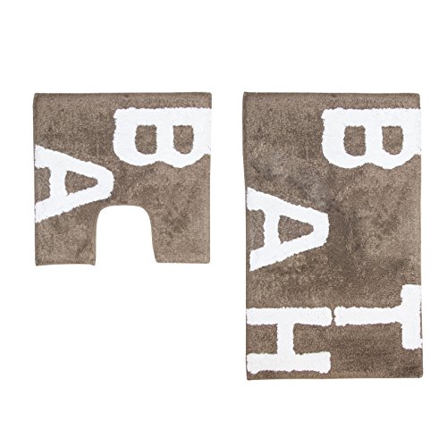 Just Contempo Badematte und WC-Vorleger, Set, Baumwolle, hellbraun, 2-teilig