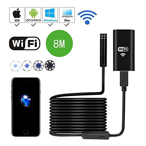 Depstech Caméra d'inspection sans Fil USB 2.0 720p HD Serpent pour Smartphones Android et iOS, iPhone, Tablette, Mac Noir 3 m
