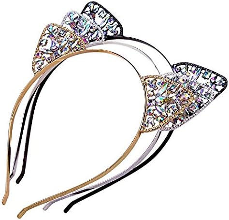 Wanxiangfeng 3Pcs Women Girls Cat Ear Hairband Headwear Hair Accessory