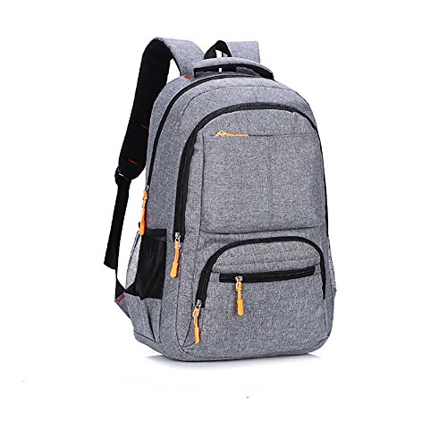 Laptop Backpack computer Business Shoulder Travel Notebook Canvas Student Waterproof bag Leisure   light grey