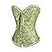 Produktbild VEMOW Elegante Damen Vintage Gothic Party Blumen Braut Dessous Schnüren Schlank Lace Up Satin Ohne Knochen Korsett Bustier Tube Top(X1-Grün, EU-46/CN-4XL(Oberteile))
