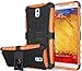 Produktbild Samsung Galaxy Note 3 Hülle Schwarz+Orange,Note III/Note3 N9002/N9000/N9005(2013) Hülle,Outdoor Schutzhülle,Rüstung Serie Hohe Qualität Schutzhülle Muster Schutz Handy Hülle Case Back Cover Tasche Mit Ständer