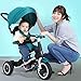 Produktbild 3 In 1 Dreirad Für Kinder Ab 6 Monate Bis 6 Jahre 5-Punkt-Sicherheitsgurte Parking Brakes On The Two Rear Kann Gefaltet Werden Dreirad Höhenverstellbar Kinderdreiräder Belastbarkeit Bis 25 Kg,Green