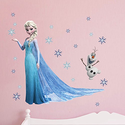 Wandsticker, Motiv: Königin Elsa und Olaf aus „Die Eiskönigin“, Wanddeko - 6