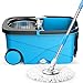 Produktbild LQY Mop Eimer 360 ° Rotation Superfine Faser Dual Driver Mop Dehydration Handdruck Edelstahl Verbundrohr Mopp Eimer Blau