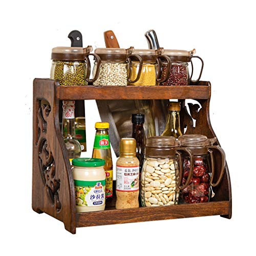 Doppelkchenregalboden Massivholzregal Holz Messerhalter Kche Gewrz Regallager Regal