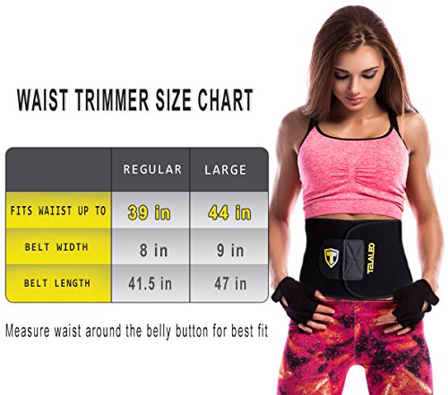 TELALEO Fitnessgürtel Bauch für Männer und Frauen, Schlankheits Gürtel, Verstellbarer Taillen Trimmer Gürtel Schwarz/ Gelb - 2