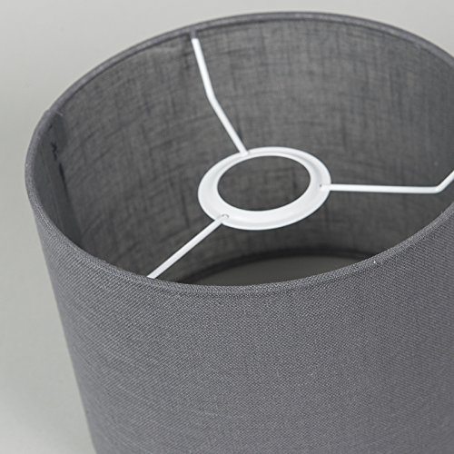 QAZQA Modern Polyester Lampenschirm 20/20/15 Zylinder dunkle-grau , Rund gerade Schirm Pendelleuchte, Schirm Stehleuchte, - 6
