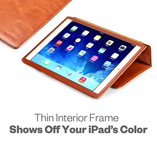 KAVAJ iPad Air Ledertasche Case Hülle „Berlin“ für das Apple iPad Air, cognac braun aus echtem Leder mit Standfunktion. Dünnes Smart Cover als edles Zubehör für das Original iPad Air - 6