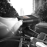 DISEÑO DESMONTABLE: la luz se puede utilizar como una mini linterna. El soporte ofrece una fijación estable en el manillar, admite rotación de 360   grados y ajustable, adecuado para la mayoría de las bicicletas y motos